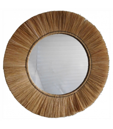 Miroir Villages des Indes 62cm En Fibres Naturelles