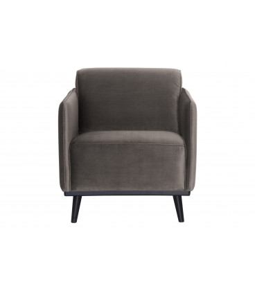 Fauteuil Statement Velours Taupe