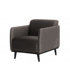 Fauteuil Statement Velours Taupe