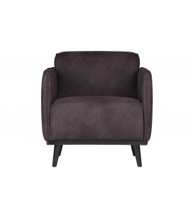 Fauteuil Statement Gris Cuir Recyclé