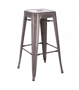 Tabouret Bar Patine Argent Dallas H76.5cm