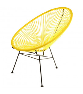 Fauteuil Acapulco Jaune - Structure Acier Noir Monobloc