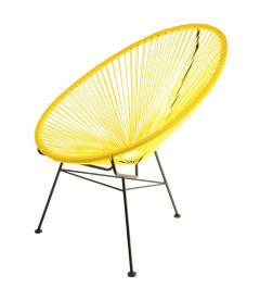 Fauteuil Acapulco Jaune - Structure Acier Noir Monobloc