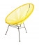 Fauteuil Acapulco Jaune - Structure Acier Noir Monobloc