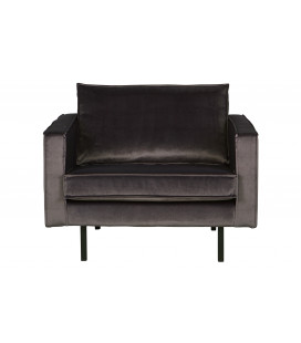 Fauteuil Rodéo Velvet Gris Anthracite