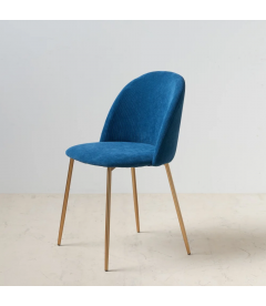 Chaise Corduroy Gold Velours Côtelé Bleue Chaise Corduroy Gold Velours Côtelé Bleue
