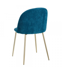 Chaise Corduroy Gold Velours Côtelé Bleue Chaise Corduroy Gold Velours Côtelé Bleue