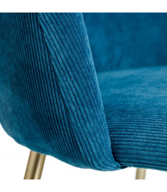 Chaise Corduroy Gold Velours Côtelé Bleue Chaise Corduroy Gold Velours Côtelé Bleue