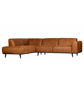 Canapé d'Angle Gauche Statement Cognac Cuir RecycléWOOOD by De Eekhoorn 2