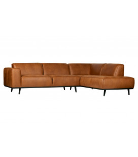 Canapé d'Angle Droite Statement Cognac Cuir RecycléWOOOD by De Eekhoorn 2
