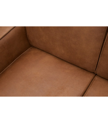 Canapé d'Angle Droite Statement Cognac Cuir RecycléWOOOD by De Eekhoorn