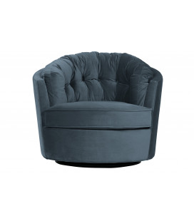 Fauteuil Pivotant Carroussel Velours Bleu