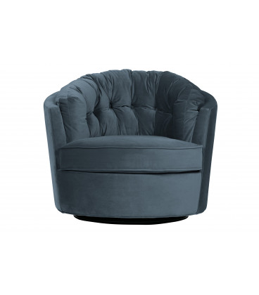 Fauteuil Pivotant Carroussel Velours Bleu