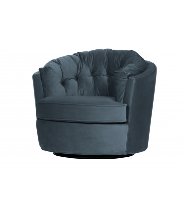 Fauteuil Pivotant Carroussel Velours BleuWOOOD by De Eekhoorn
