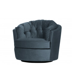 Fauteuil Pivotant Carroussel Velours BleuWOOOD by De Eekhoorn