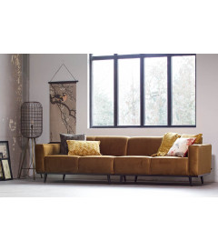 Canapé Statement XL 4 Places 372cm Velvet Jaune MielWOOOD by De Eekhoorn Canapé Statement XL 4 Places 372cm Velvet Jaune MielWOOOD by De Eekhoorn