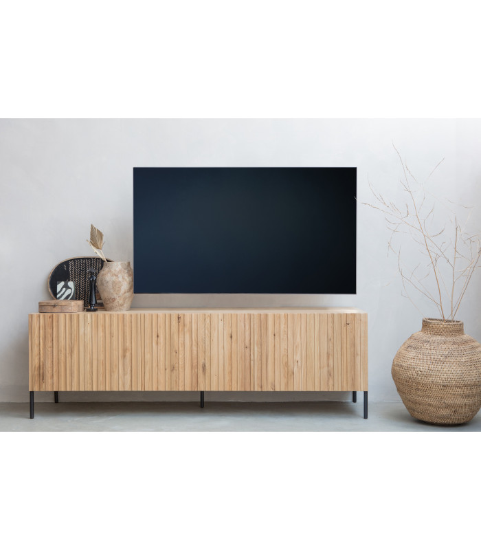 meuble bas tv gravure 180 cm chene naturel