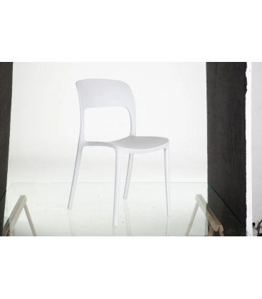 Lot de 4 Chaises Sole Empilables Blanches