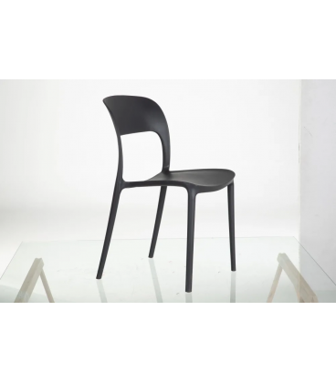 Lot de 4 Chaises Sole Empilables Gris foncé