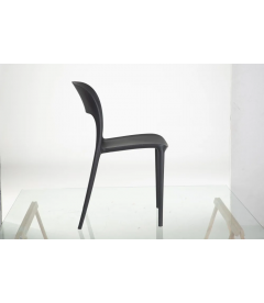 Lot de 4 Chaises Sole Empilables Gris foncé Lot de 4 Chaises Sole Empilables Gris foncé