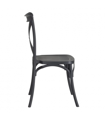 Lot de 4 Chaises Bistrot Gris Foncé