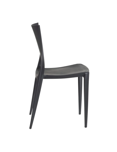 Lot de 4 Chaises Galaxy Empilables Gris Foncé