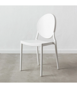 Lot de 4 Chaises Médaillon Empilables Blanc 2