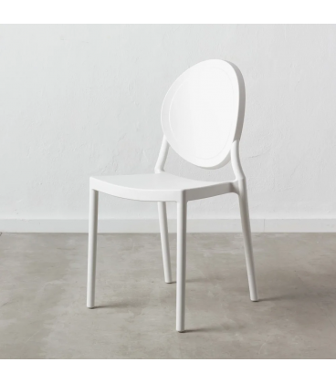 Lot de 4 Chaises Médaillon Empilables Blanc