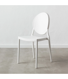 Lot de 4 Chaises Médaillon Empilables Blanc