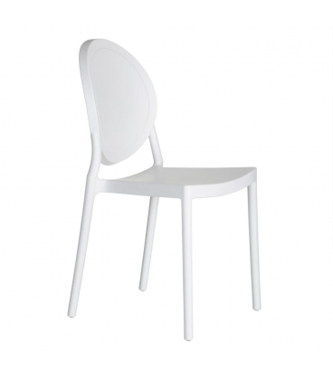 Lot de 4 Chaises Médaillon Empilables Blanc