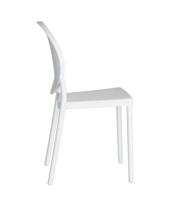 Lot de 4 Chaises Médaillon Empilables Blanc