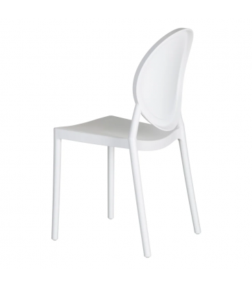 Lot de 4 Chaises Médaillon Empilables Blanc