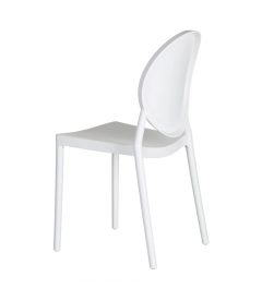 Lot de 4 Chaises Médaillon Empilables Blanc