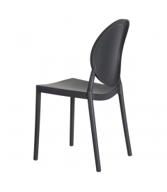 Lot de 4 Chaises Médaillon Empilables Gris Foncé Lot de 4 Chaises Médaillon Empilables Gris Foncé