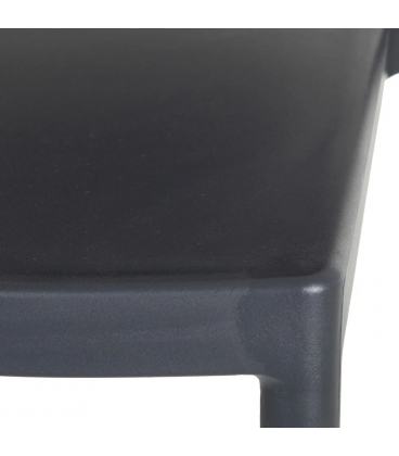 Lot de 4 Chaises Médaillon Empilables Gris Foncé