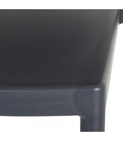 Lot de 4 Chaises Médaillon Empilables Gris Foncé Lot de 4 Chaises Médaillon Empilables Gris Foncé