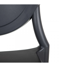 Lot de 4 Chaises Médaillon Empilables Gris Foncé Lot de 4 Chaises Médaillon Empilables Gris Foncé