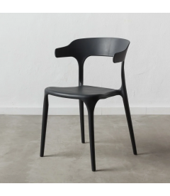 Lot de 4 Chaises Lula Empilables Gris Foncé Lot de 4 Chaises Lula Empilables Gris Foncé