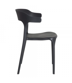 Lot de 4 Chaises Lula Empilables Gris Foncé Lot de 4 Chaises Lula Empilables Gris Foncé