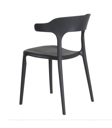 Lot de 4 Chaises Lula Empilables Gris Foncé