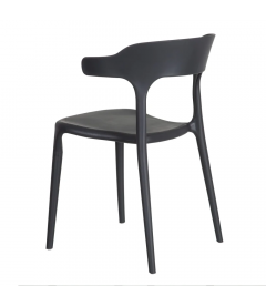 Lot de 4 Chaises Lula Empilables Gris Foncé Lot de 4 Chaises Lula Empilables Gris Foncé