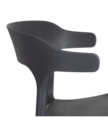 Lot de 4 Chaises Lula Empilables Gris Foncé