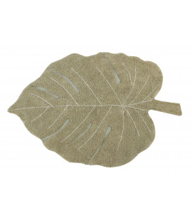 Tapis Monstera Olive Coton 120/180 cm Lavable en Machine