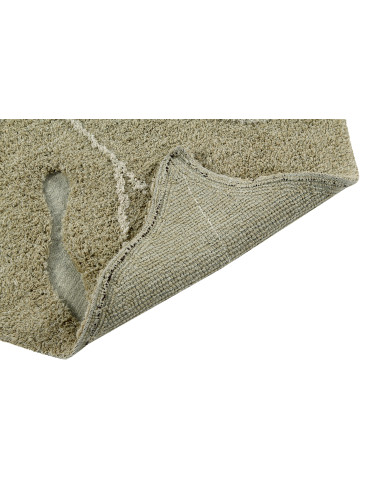 Tapis Monstera Olive Coton 120/180 cm Lavable en Machine