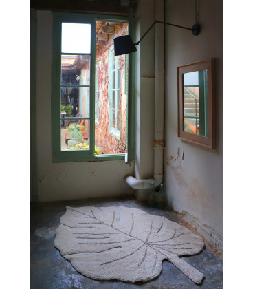 Tapis Monstera Natural Coton 120/180 cm Lavable en Machine