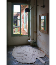 Tapis Monstera Natural Coton 120/180 cm Lavable en Machine