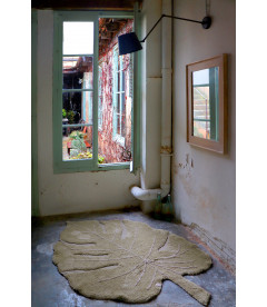 Tapis Monstera Olive Coton 120/180 cm Lavable en Machine