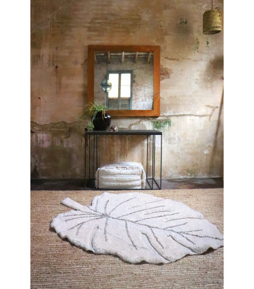 Tapis Monstera Natural Coton 120/180 cm Lavable en Machine