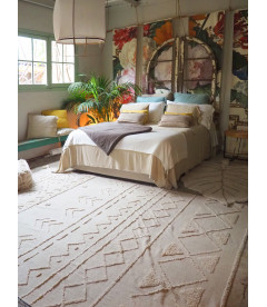 Tapis Monstera Natural Coton 120/180 cm Lavable en Machine