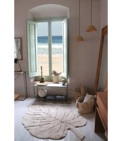 Tapis Monstera Natural Coton 120/180 cm Lavable en Machine